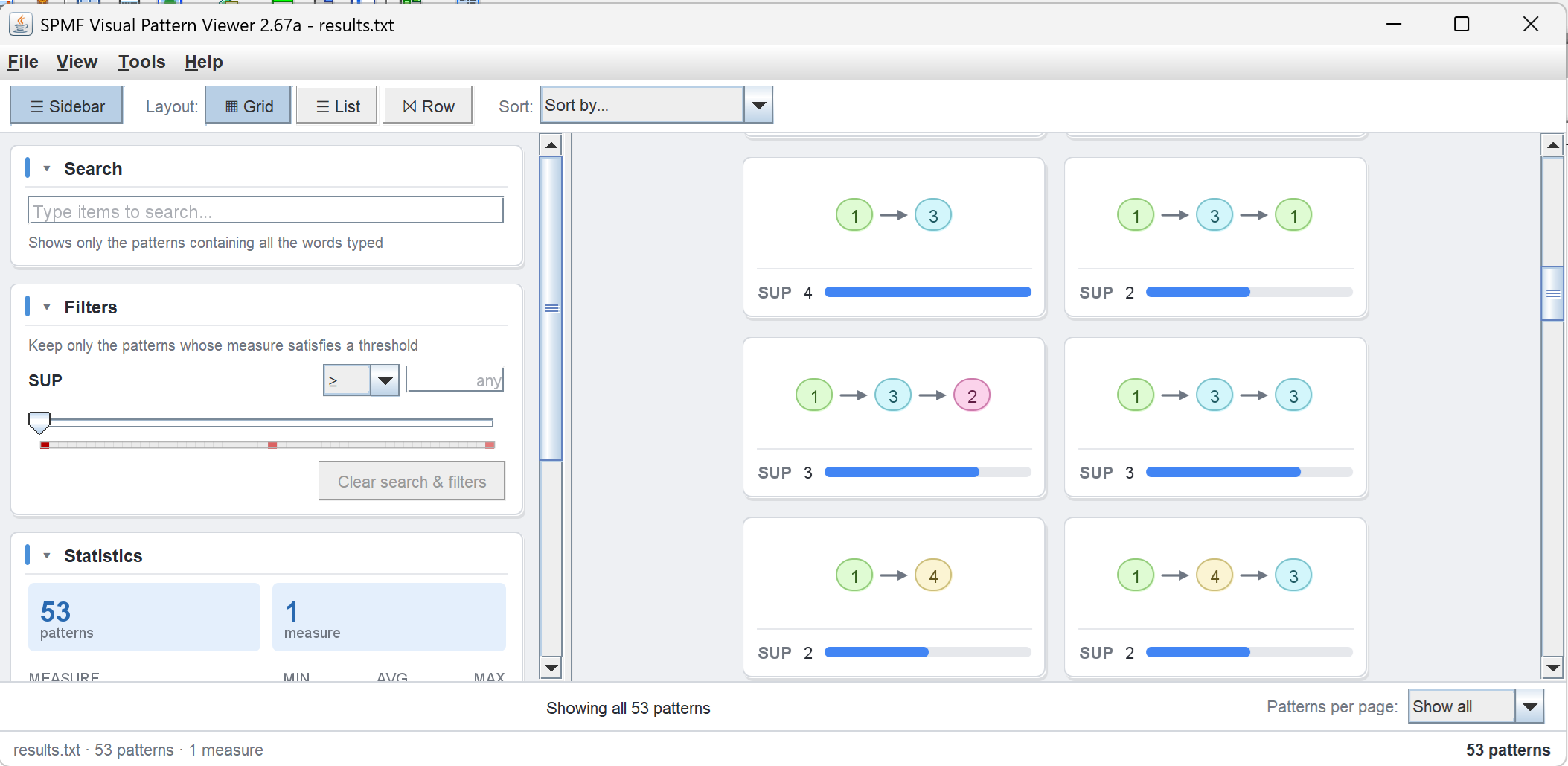 view sequential patterns